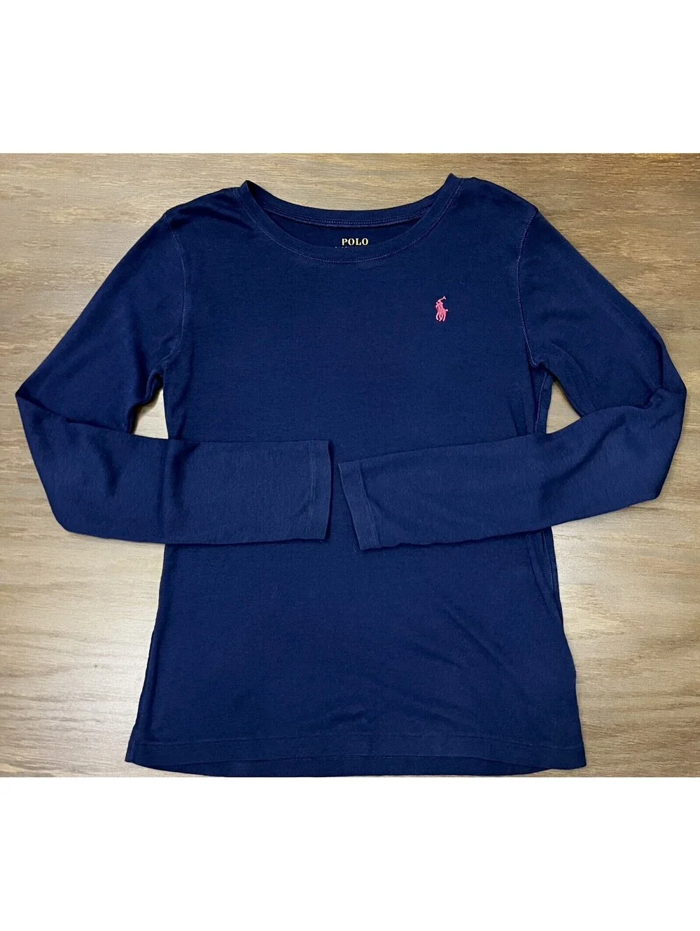 Polo Ralph Lauren Girls Sz. Large 14-16 Navy  Long Sleeved Tee. Soft cotton